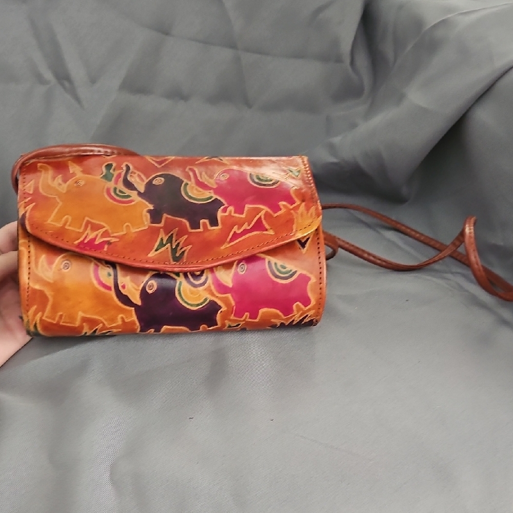 Colorful Elephant Print Women's Bag